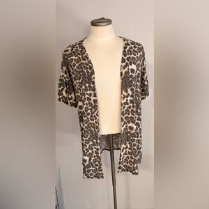 HEIMISH USA Animal Print Open Cardigan Medium New